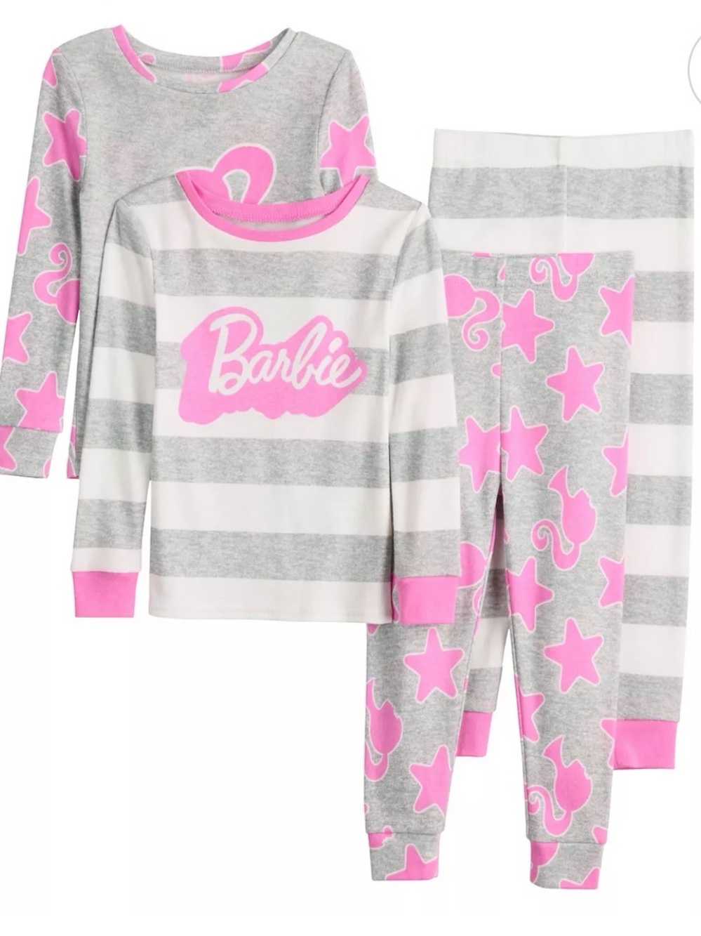 Toddler Girl Barbie 4-pc. Snug Fit Pajama Top & Pajama Bottoms Set 3T New